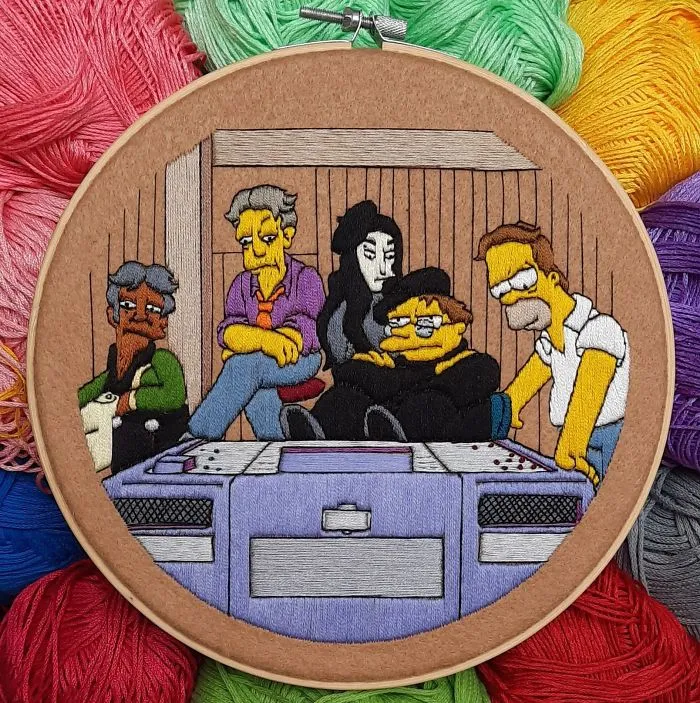 I Recreate My Favorite Scenes From The Simpsons With Embroidery (64 Pics)