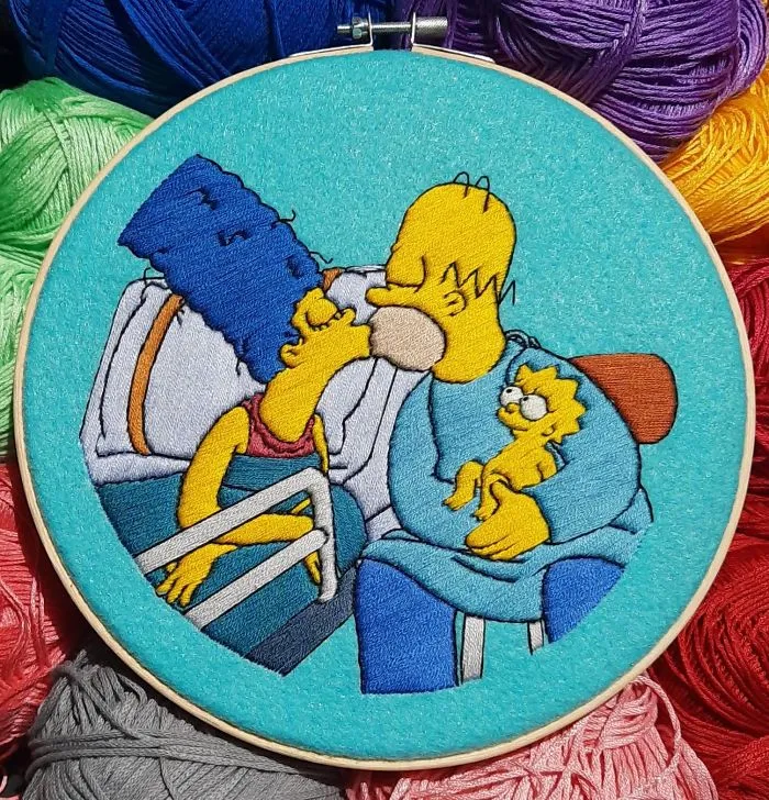 I Recreate My Favorite Scenes From The Simpsons With Embroidery (64 Pics)