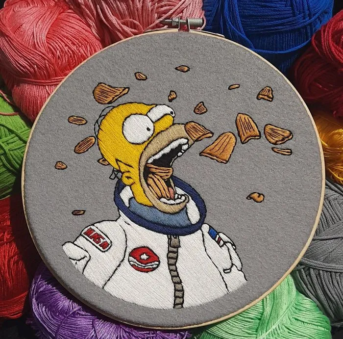 I Recreate My Favorite Scenes From The Simpsons With Embroidery (64 Pics)