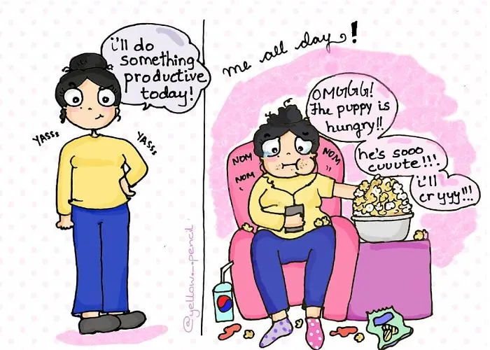 Hilariously Relatable Struggles Every Girl Has To Deal With In 45 Comics By Yellow Pencil