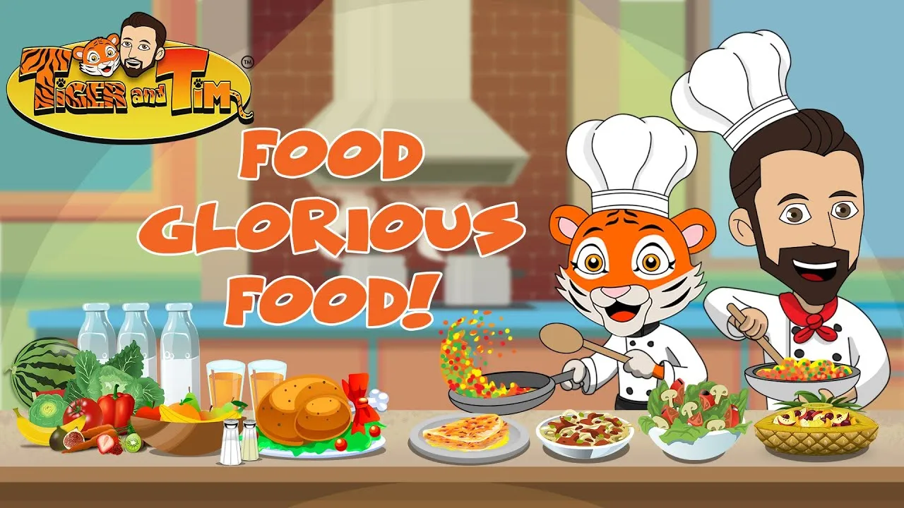 Food Glorious Food! | Tiger And Tim Learn Foods For Kids | Watch Food Videos For Kids | Esl For Kids
