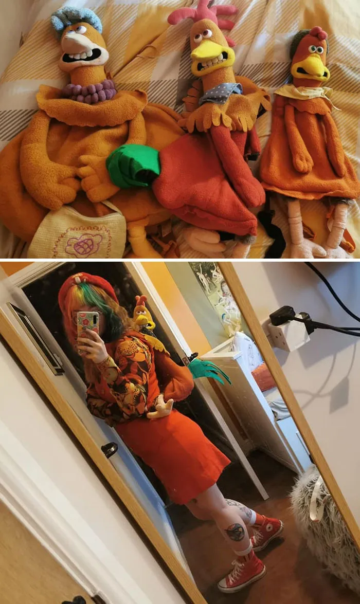 Mochilas en forma de las gallinas de Chicken Run