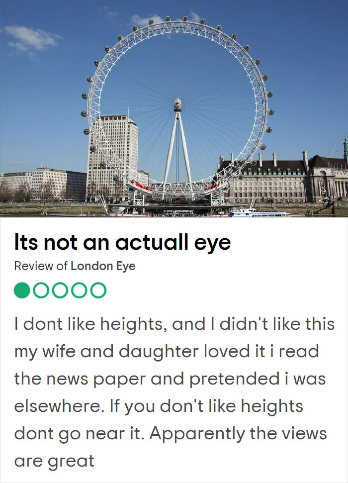 25 Hilariously Negative Reviews On Tripadvisor About Popular UK Tourist Attractions