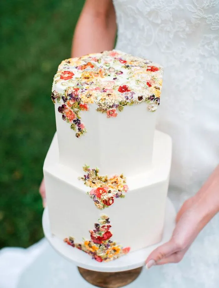Tarta con flores