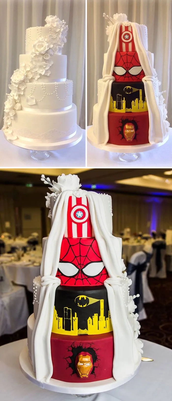 Tarta de boda con identidad secreta