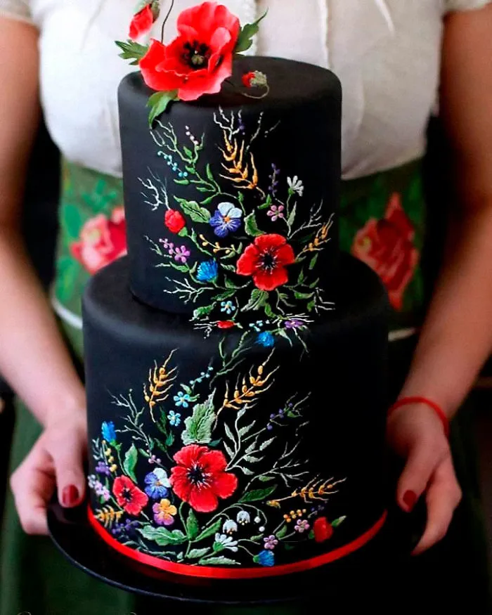 Tarta con bordados