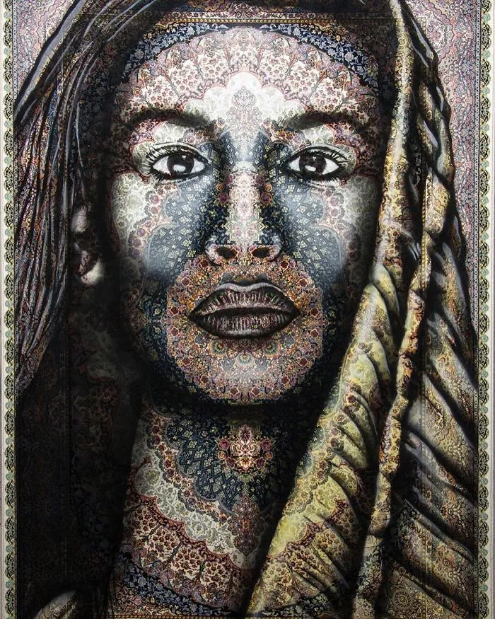I Use Traditional Persian Rugs As Canvas To Spray-Paint Female Portraits (61 Pics)