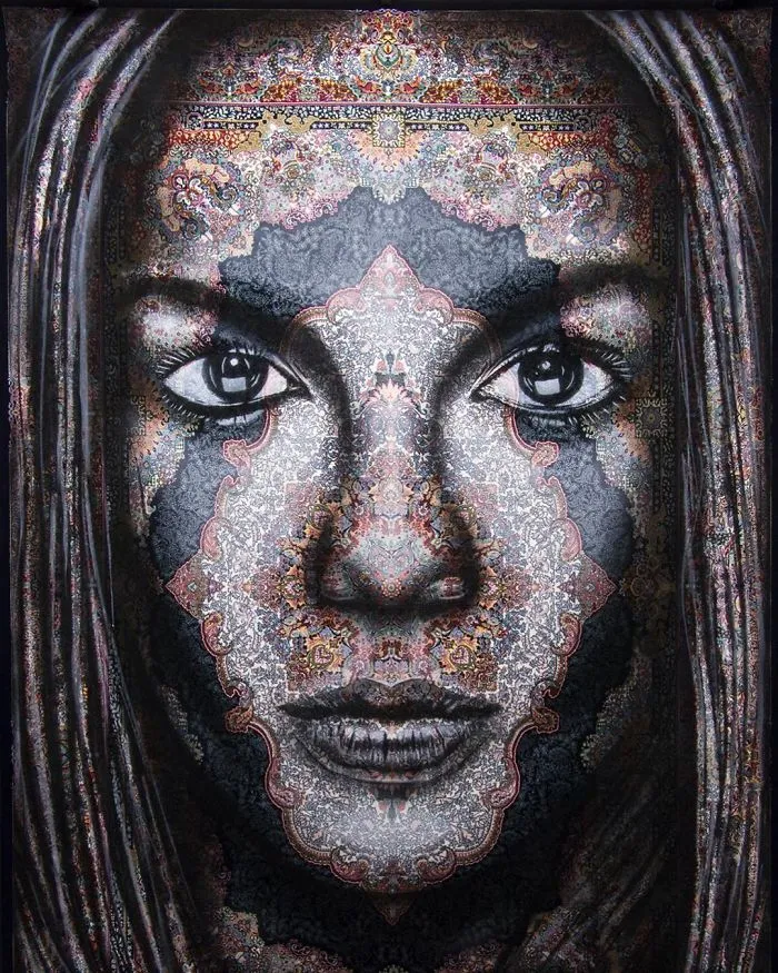 I Use Traditional Persian Rugs As Canvas To Spray-Paint Female Portraits (61 Pics)