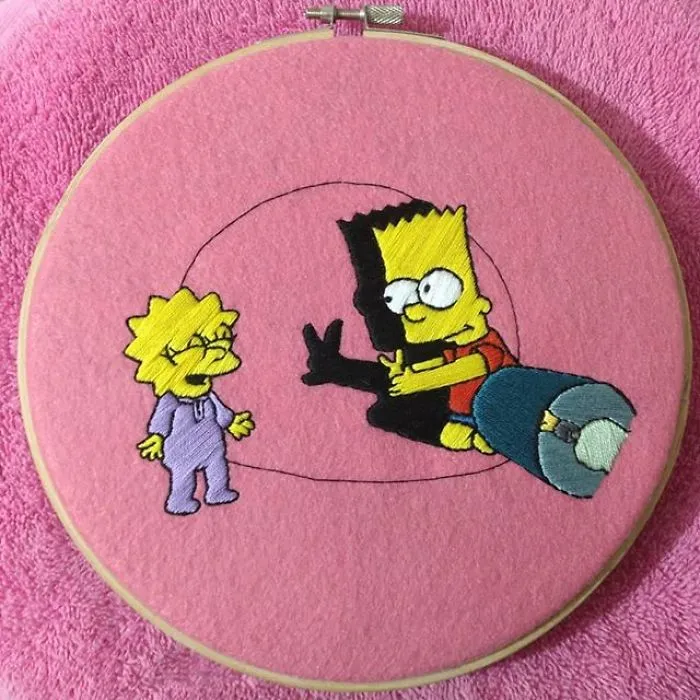 I Recreate My Favorite Scenes From The Simpsons With Embroidery (64 Pics)