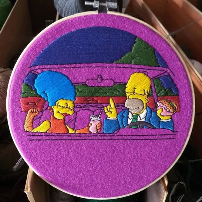 I Recreate My Favorite Scenes From The Simpsons With Embroidery (64 Pics)