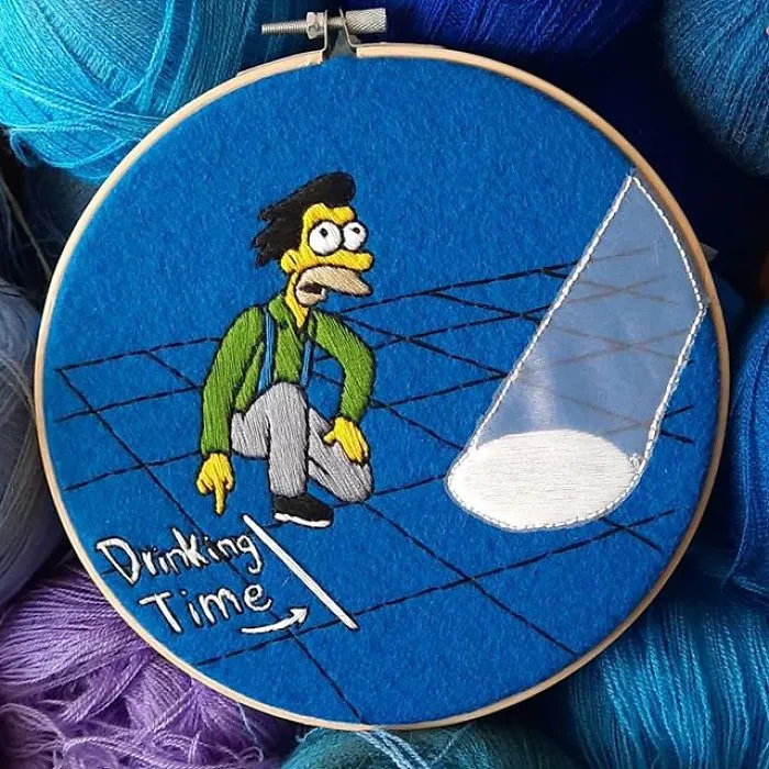 I Recreate My Favorite Scenes From The Simpsons With Embroidery (64 Pics)