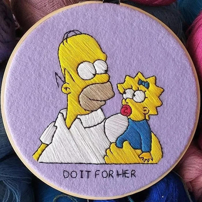 I Recreate My Favorite Scenes From The Simpsons With Embroidery (64 Pics)