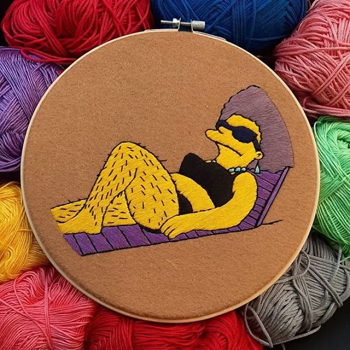 I Recreate My Favorite Scenes From The Simpsons With Embroidery (64 Pics)