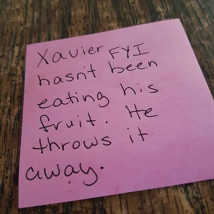 This Little Note Was In X's Folder When He Got Home... Sneaky Sneaky