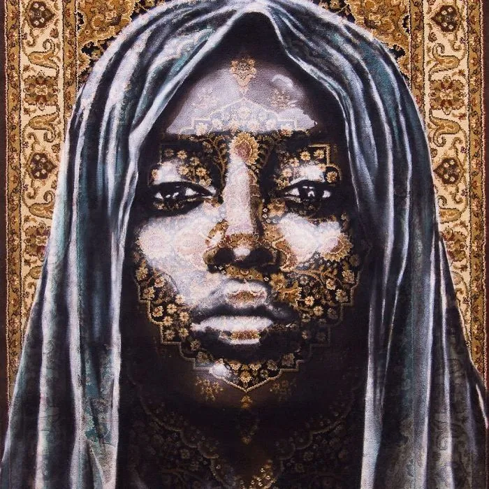 I Use Traditional Persian Rugs As Canvas To Spray-Paint Female Portraits (61 Pics)