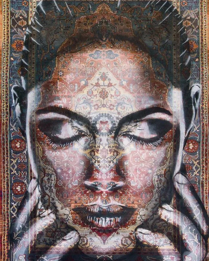 I Use Traditional Persian Rugs As Canvas To Spray-Paint Female Portraits (61 Pics)