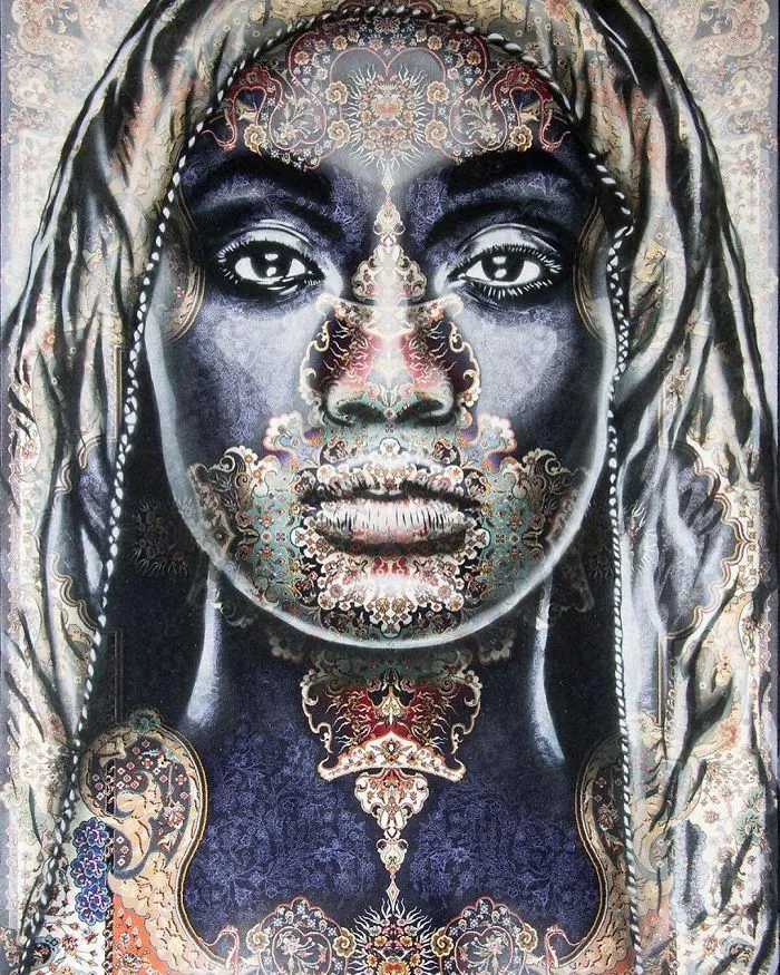 I Use Traditional Persian Rugs As Canvas To Spray-Paint Female Portraits (61 Pics)
