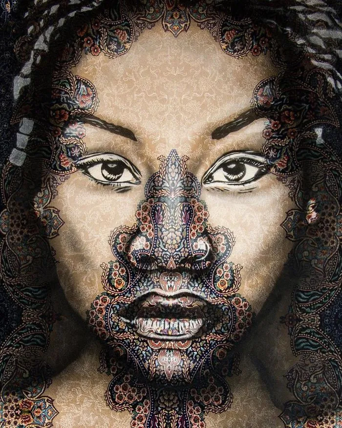 I Use Traditional Persian Rugs As Canvas To Spray-Paint Female Portraits (61 Pics)