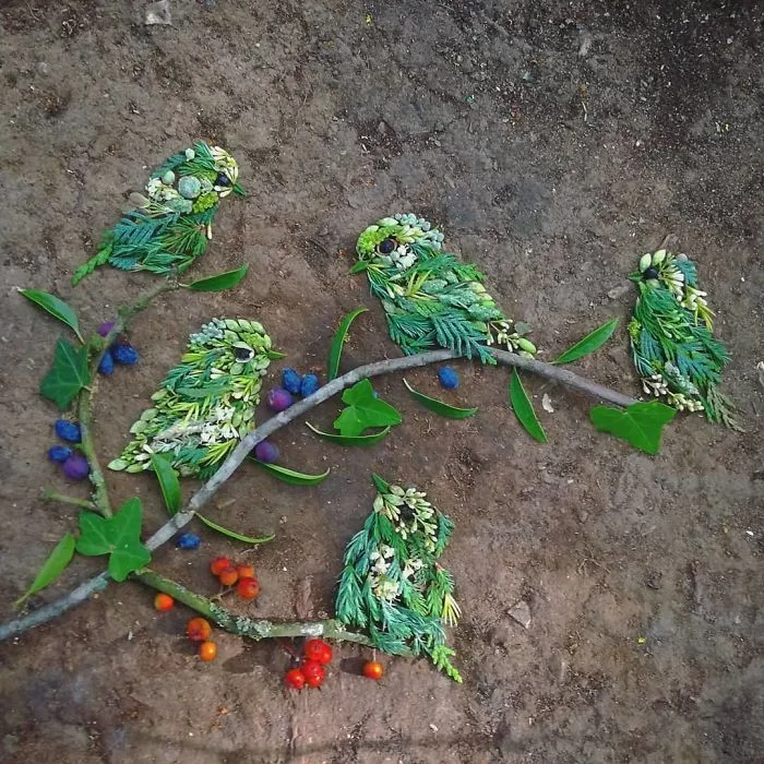 Artist Uses Leaves And Flowers To Create Mesmerizing Bird Portraits (30 Pics)