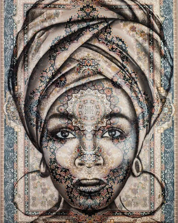 I Use Traditional Persian Rugs As Canvas To Spray-Paint Female Portraits (61 Pics)