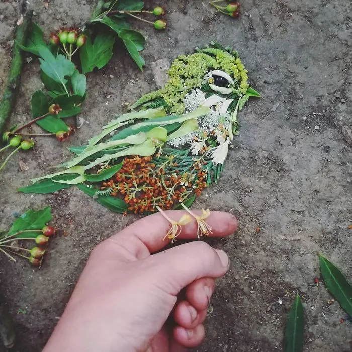 Artist Uses Leaves And Flowers To Create Mesmerizing Bird Portraits (30 Pics)
