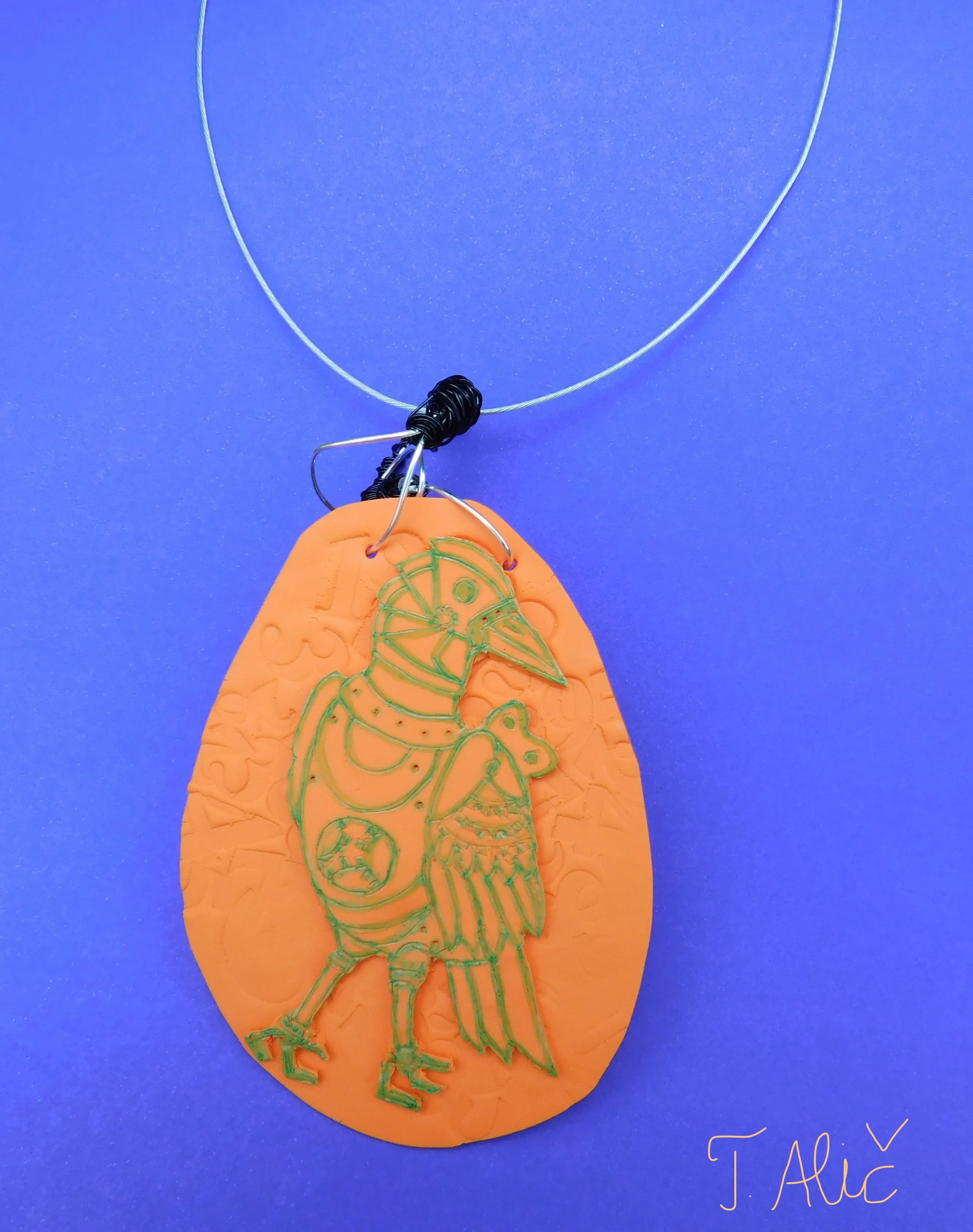 Handmade Necklace: Mechanical Bird