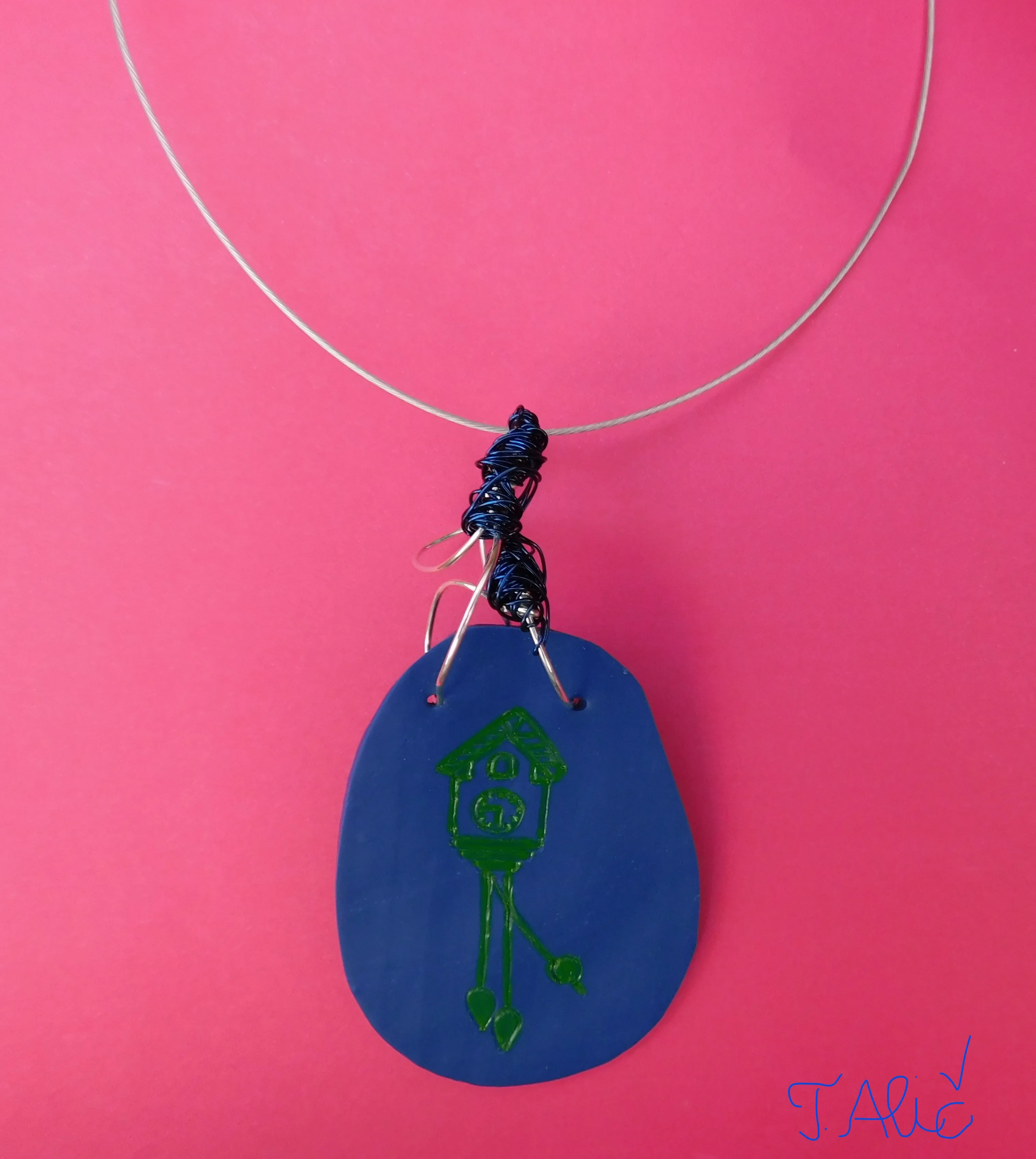Handmade Necklace: Wall Clock