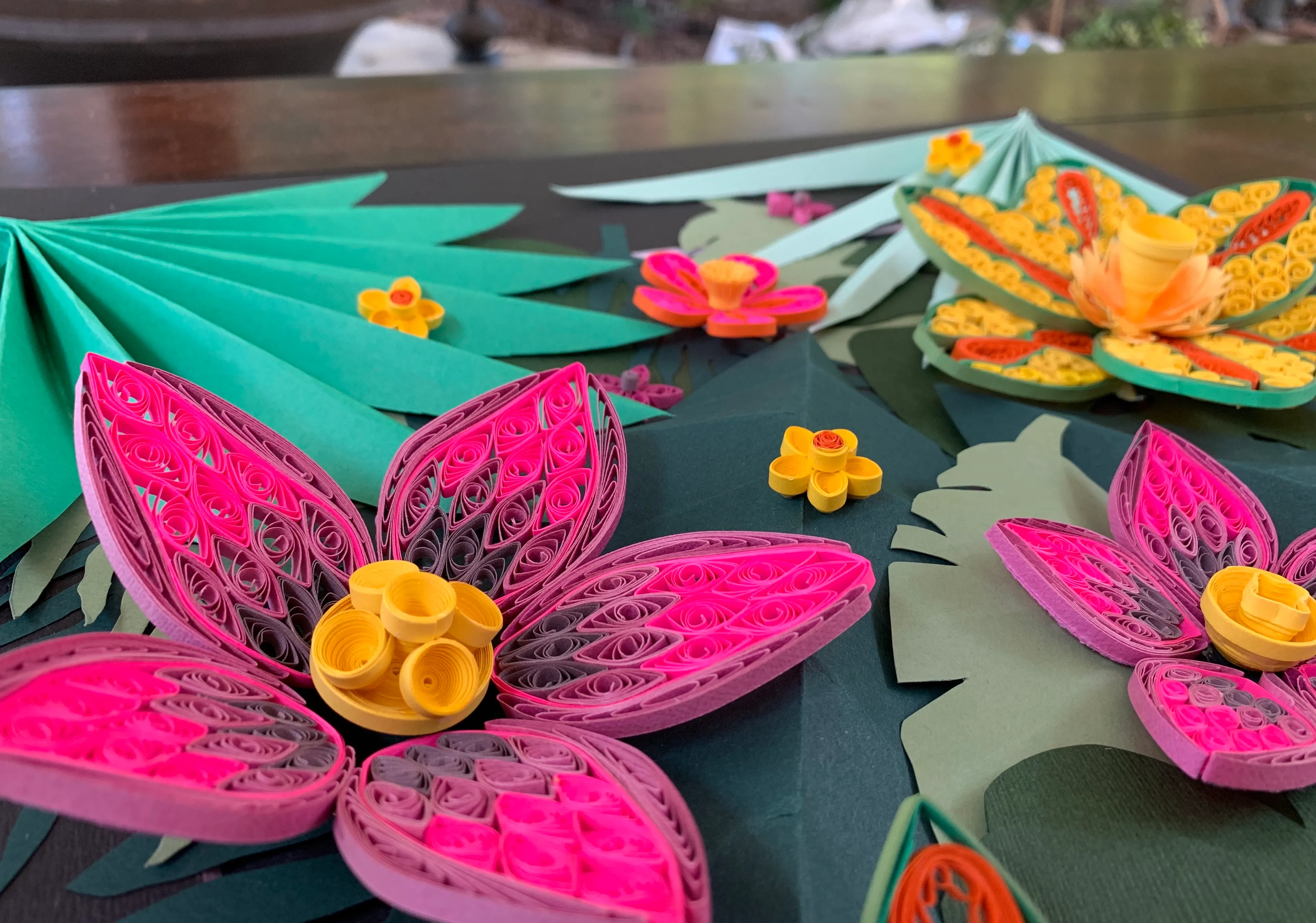 I Make Gardens Of Flowers Out Of Paper Quilling Strips