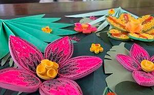 I Make Gardens Of Flowers Out Of Paper Quilling Strips