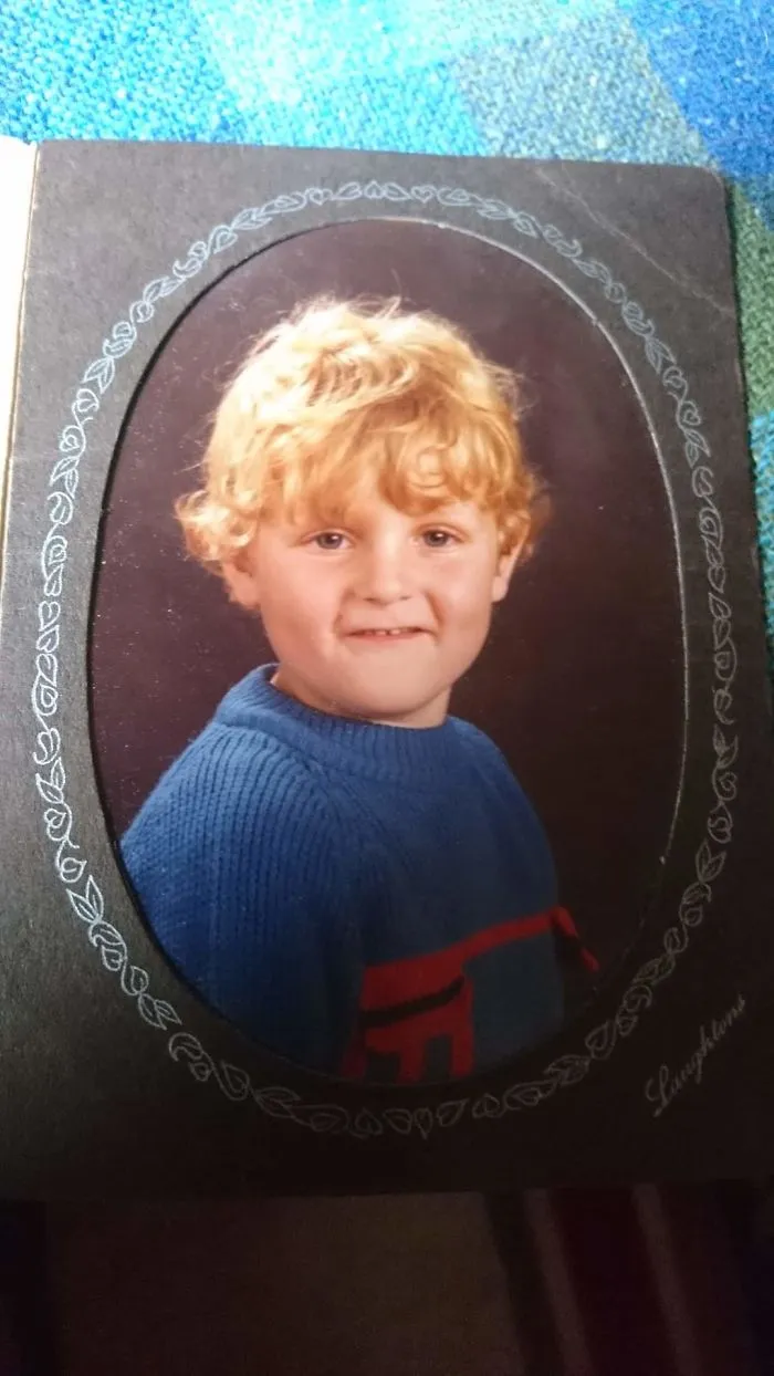 Me With Beautiful Blonde Curls,, My Gran Who Passed Away Many Years Ago Knitted That Jumper, The Picture Is What My Dad Had Kept, We Lost Touch For Many Years But Now We See Each Other Regularly