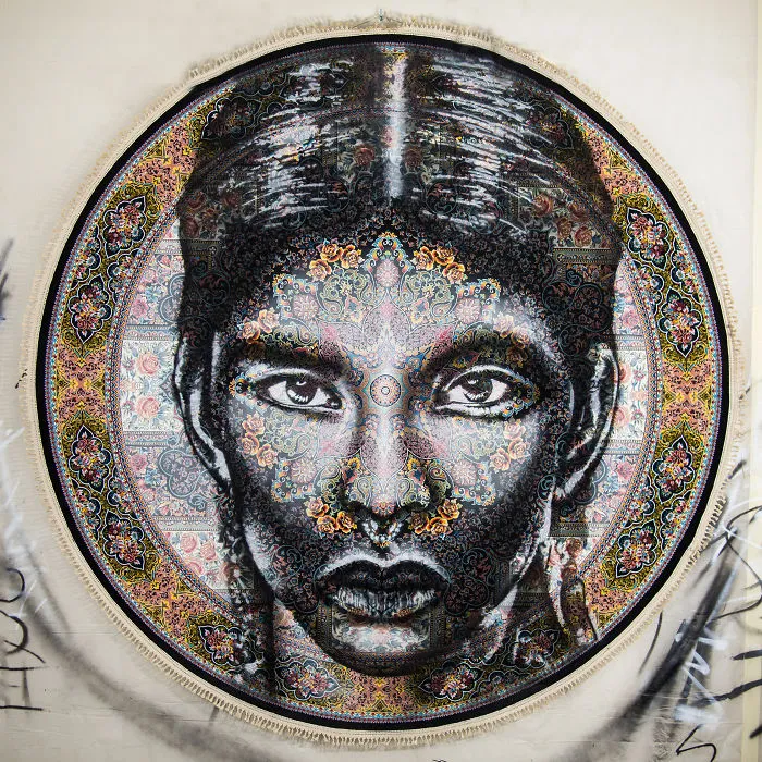 I Use Traditional Persian Rugs As Canvas To Spray-Paint Female Portraits (61 Pics)