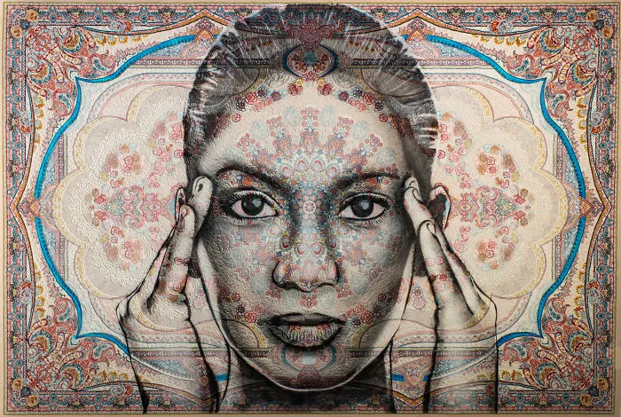 I Use Traditional Persian Rugs As Canvas To Spray-Paint Female Portraits (61 Pics)