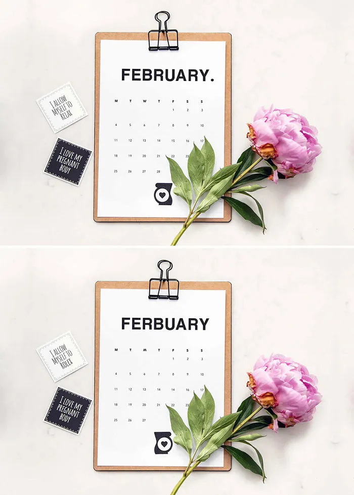 Calendar (9 Differences)