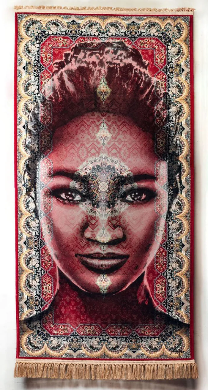 I Use Traditional Persian Rugs As Canvas To Spray-Paint Female Portraits (61 Pics)