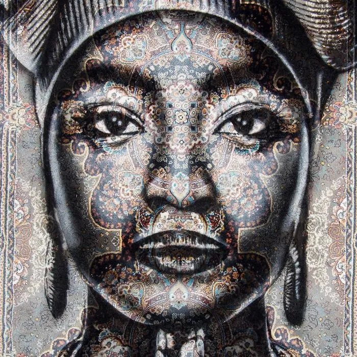 I Use Traditional Persian Rugs As Canvas To Spray-Paint Female Portraits (61 Pics)