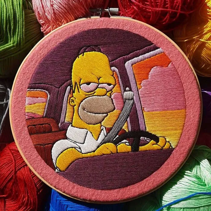 I Recreate My Favorite Scenes From The Simpsons With Embroidery (64 Pics)