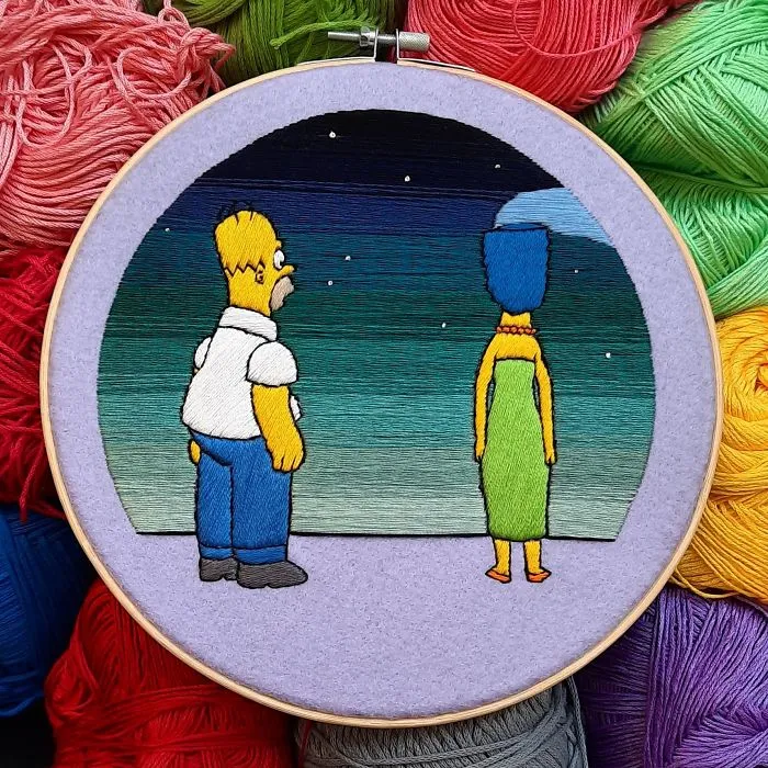 I Recreate My Favorite Scenes From The Simpsons With Embroidery (64 Pics)