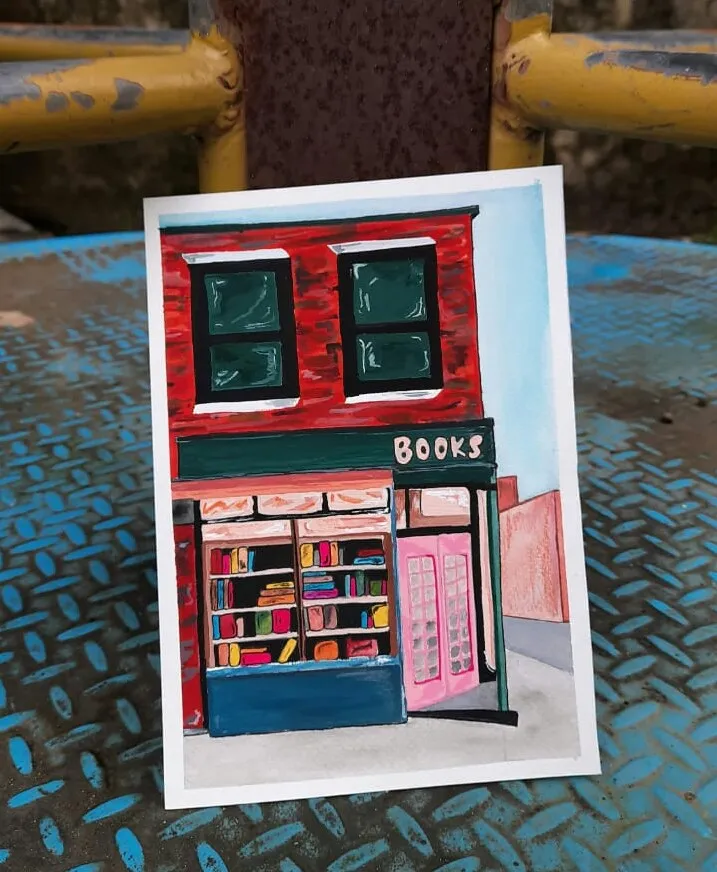 I Started Reading Books During The Lockdown And Decided To Paint A Bookstore!! :)