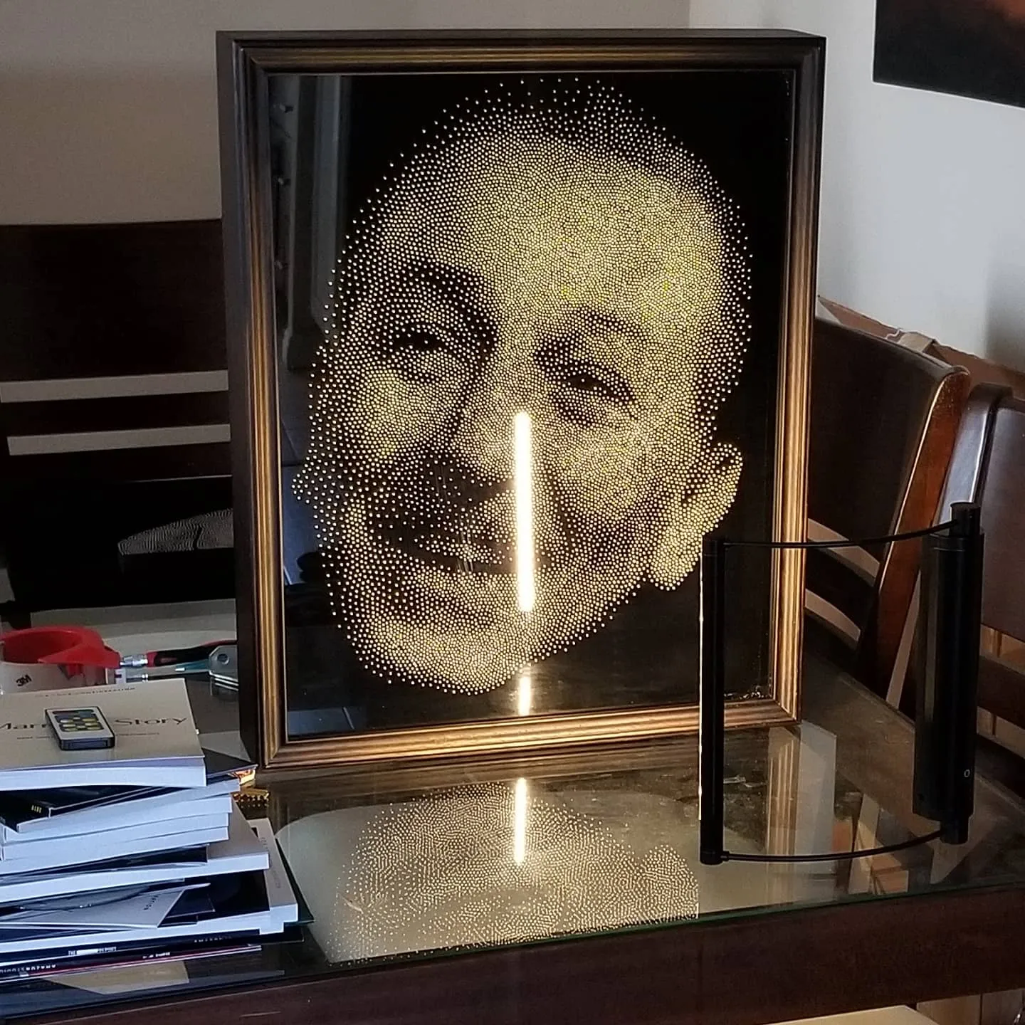 Walt Disney Portrait Made From 12000 Dress Pins!