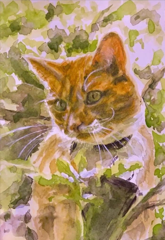 A Commission Piece Of A Kitty Called Simba! Do You Like His Moustache?