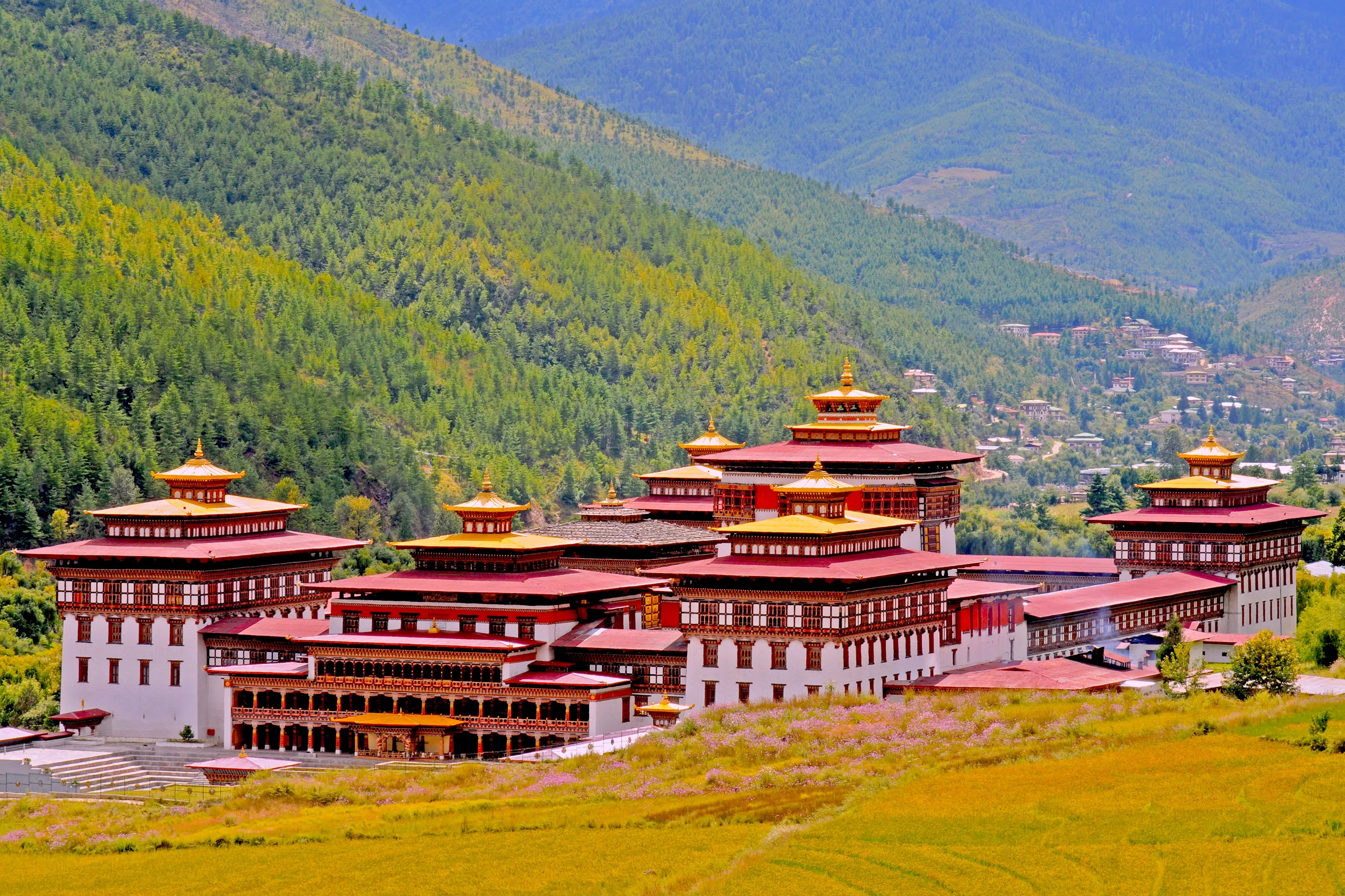 We Took This Photograph In 2018. A Buddhist Monastery And Fortress In Thimpu , Bhutan Called Tashichhoedzong.