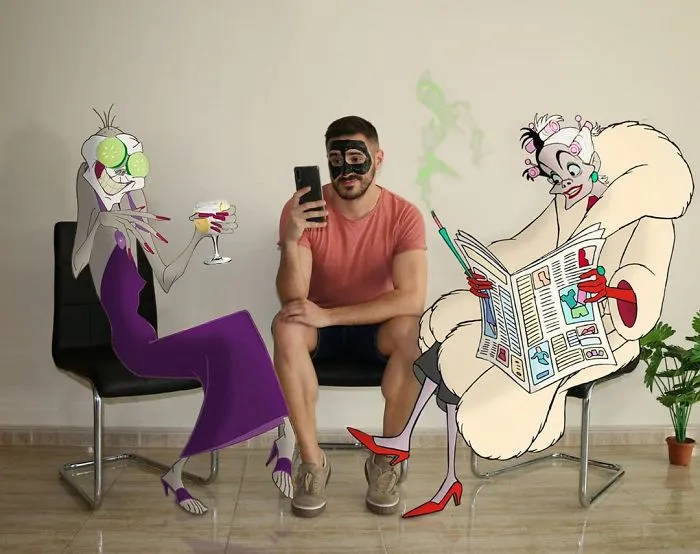 Guy Edits Disney Characters Into His Photos And The Result Looks Like They're Having A Blast (30 Pics)