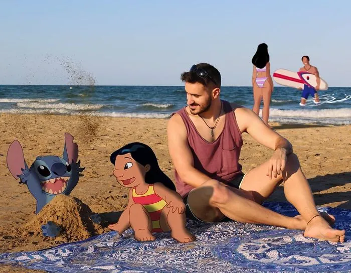 Guy Edits Disney Characters Into His Photos And The Result Looks Like They're Having A Blast (30 Pics)
