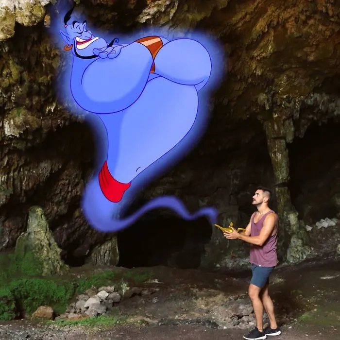 Este hombre mete a personajes Disney en sus fotos y parece que se divierten juntos (30 imágenes)