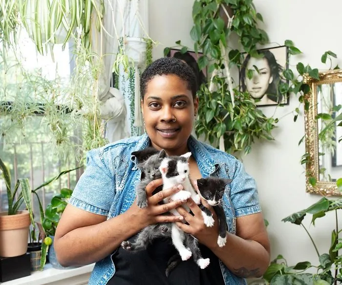 Kyla Burton And Her Kittens