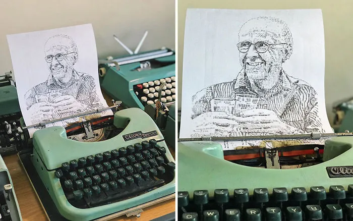 This Young Artist Draws With A Typewriter, And Here Are 30 Of His Impressively Detailed Images