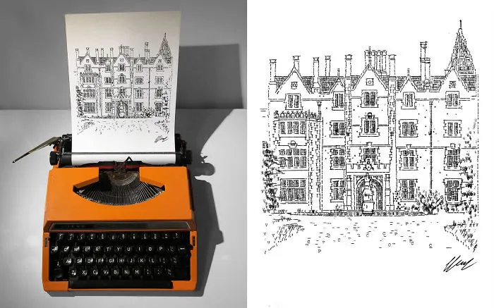 This Young Artist Draws With A Typewriter, And Here Are 30 Of His Impressively Detailed Images