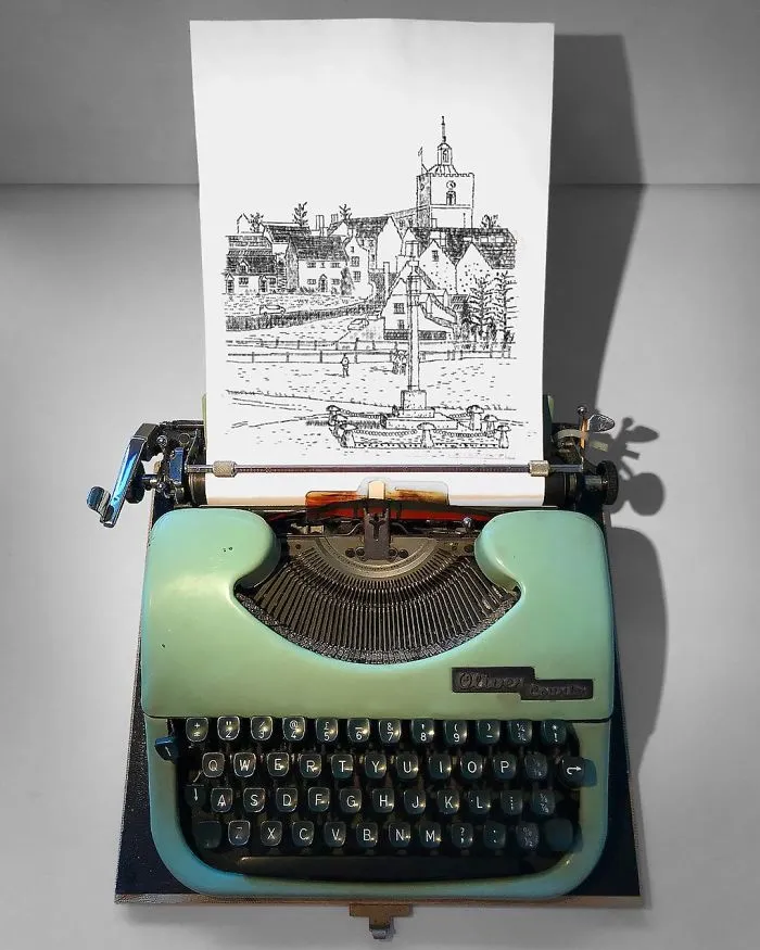 This Young Artist Draws With A Typewriter, And Here Are 30 Of His Impressively Detailed Images