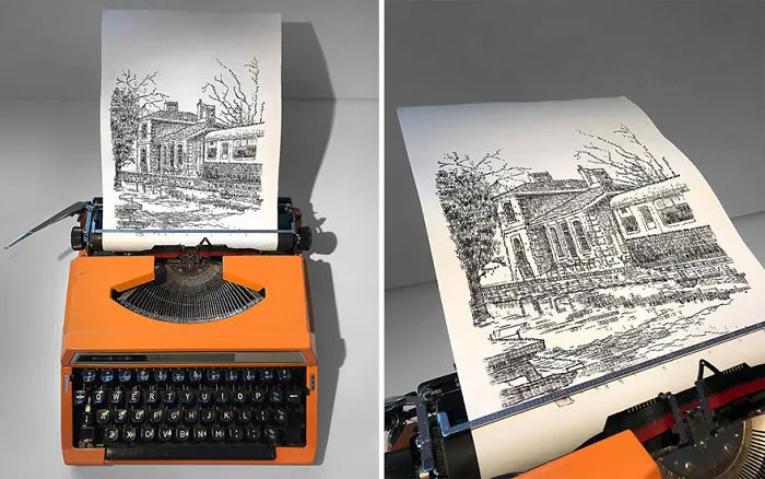This Young Artist Draws With A Typewriter, And Here Are 30 Of His Impressively Detailed Images
