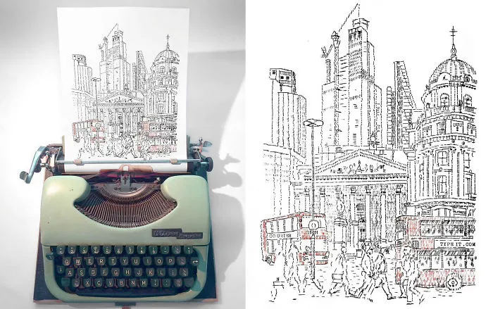 This Young Artist Draws With A Typewriter, And Here Are 30 Of His Impressively Detailed Images
